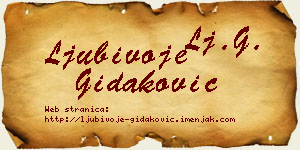 Ljubivoje Gidaković vizit kartica